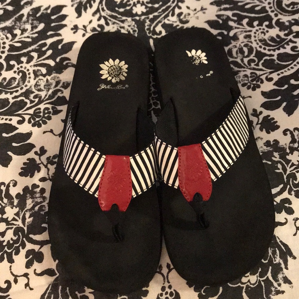 Yellow Box Flip Flops.